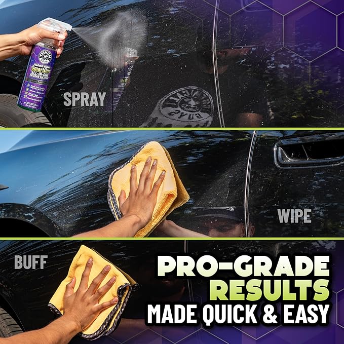 Chemical Guys Raging Rhino Waterless Car Wash And Quick Detailer, 128 Fl Oz With 2 Dilution Bottles and 3 Premium Microfiber Towels - 6 Items