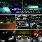 10 Pcs White LED Rock Strip Lights,Wheel Well Underglow Lighting Kits,Car Rock Lights Exterior Side Marker Lights for Wrangler Truck Golf Cart RV RV SUV Offroad