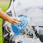 1 Pack 2 Blue Car Wash Mitt Microfiber, Deluxe Scratch Free Microfiber Wash Mitt ,9 Inches X 5.5 Inches Car Washing Care Cleaning Kit.