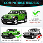 4PCS Center Console Organizer Combo Kit Compatible with 2018-2023 Jeep Wangler JL JLU 4xe Rubicon Sahara & Gladiator JT Accessories, Armrest Storage Box Set & Grab Bar Tray & Gear Shift Tray