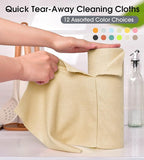 KitchLife Microfiber Cleaning Cloth Roll - Tear-Away Reusable Microfiber Paper Towels, Lint-Free, Washable, 20 Sheets for Kitchen, Car, Dishes, and Sensitive Surfaces (Wheat)