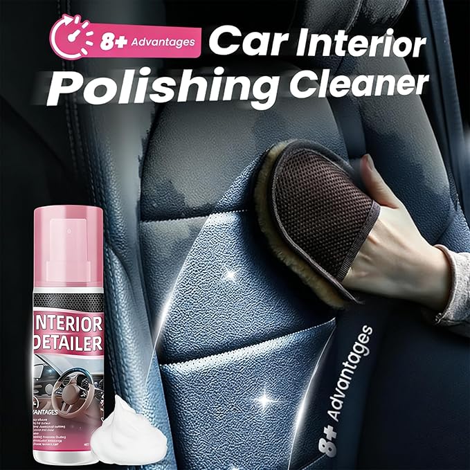 Car Interior Cleaner, Polishing Cleaner Detailer Spray, for Vehicle Detailing, Car Interior Detailer Spray, All Purpose for Dashboards, Seats, Leather, Plastic (1PCS, 100ML)