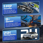 360°View 4 Channel Dash Cam, 4K+1080P Front and Rear Inside Left Right, Dash Camera for Cars, Built-in G-Sensor, IR Night Vision, 24H Parking Mode,64GB SD Card,Loop Recording,Wireless APP Transmission