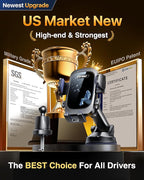 YRU True Military-Grade [360° Rotation Suction] 2026 Ultimate Car Phone Holder Mount 【90+LBS Safest Strongest & Patent Certs】 Dashboard Windshield Vent for iPhone 17 16 Pro Max Samsung,Blue Black