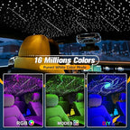 Meteor 6W Mini Size Twinkle Starlight Headliner Kit with Shooting Star, 550pcs*0.03in*9.8ft Fiber Optic Lights, Bluetooth APP/Remote Control/Music Effect, RGBW Starlight for Car Roof Ceiling