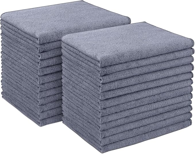 AIDEA Microfiber Cleaning Cloth-24PK, Soft Microfiber Towels for Cars, Absorbent Cleaning Rags, Lint-Free Streak-Free Wash Cloths for House, Kitchen, Window(12inx16in)