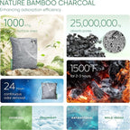 Activated Charcoal Odor Absorber,Large 500g W Hooks Nature Odor Eliminator for Strong Odor,Bamboo Charcoal Air Purifying Bags,Moisture Absorbers for Fresh Home Car Closet Pet,Smoke Smell Deodorizer