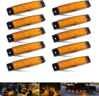 10Pcs LED Rock Lights Waterproof 3.8" Amber Underglow Kit, Fender Wheel Well, Car Exterior Side Marker for Wrangler, Snowmobile, Truck, Golf Cart, RV, SUV, Offroad