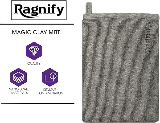 Pack of 2 Clay Mitt Auto Detailing Medium Grade Clay Bar Alternative Mitt for Flawless Removal of Surface Bonded Micro Contaminant (Gray)