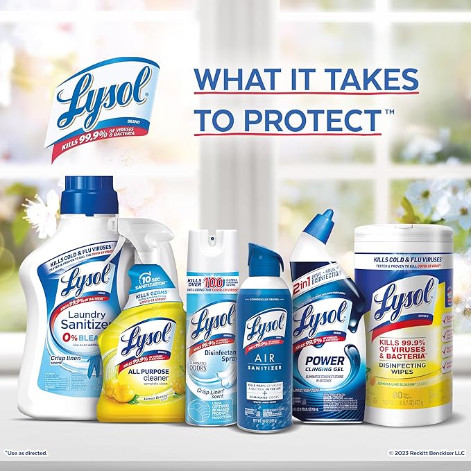 Lysol Fabric Disinfectant Spray, Sanitizing and Antibacterial Spray, For Disinfecting and Deodorizing Soft Furnishings, Sundrenched Linen 15 FL. Oz