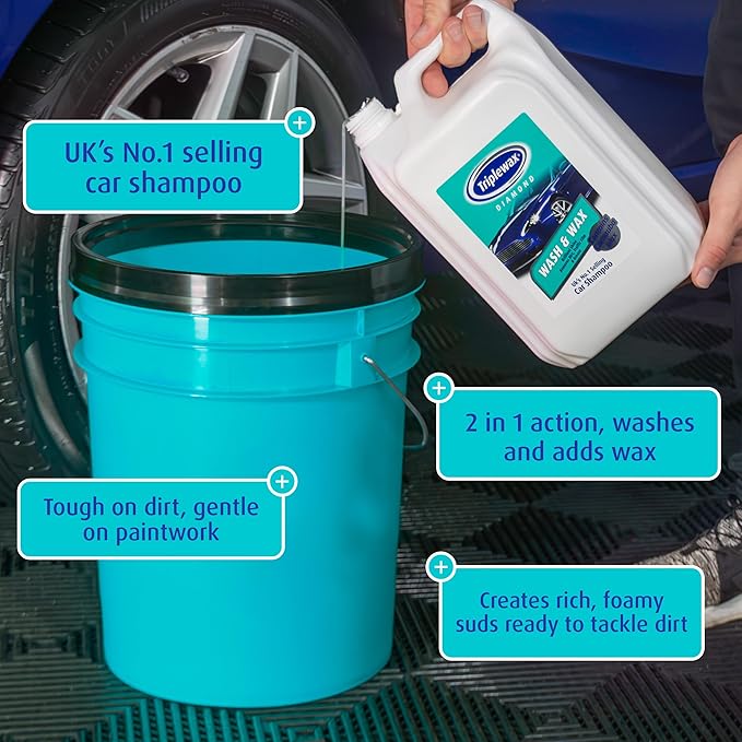 Triplewax Wash & Wax – All-in-One Car Shampoo and Wax, Cleans and Shines with Streak-Free Finish, 169 fl oz