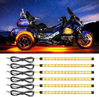 Amber Led Strip Lights Car,Led Lights for Motorcycles 30CM 15 SMD IP67 Waterproof Led Lights Interior for Home Decoration Car Motorcycles Boat Golf Cart Truck with 3M Tape(6PCS)