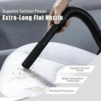 Portable Wet/Dry Vacuum, 2-Gallon, Small Shop Vacuum，Corded, Compact Wet/Dry Vacuum for Pets & Cars，Black-White Elf
