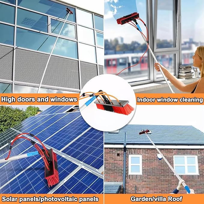 59ft Telescopic Window Cleaning Pole Kit - Water Fed Brush for Trucks Boats Cars Solar Panels Conservatories - Extendable Hose-Fed Cleaning Equipment