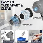Handheld Vacuum Cordless Vacuum Cleaner with 9 Extensions, 18000Pa Brushless Suction & Air Blower (2-in-1), 7800mAH Battery, Steel+HEPA Filter, Car Vacuum, Dust Buster for Interior, Home & Pet Hair