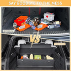 Trunk Organizer for SUV, Collapsible Leather Trunk Organizer for Car with Lid Car Storage for Sedans, Truck, Van, Jeep (Black, 37 x 11.4 x 12.2in)