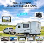 eRapta Magnetic Wireless Backup Camera Kit with HD1080P 10” DVR Monitor, Dual RV/Trailer/Truck/Tractor Cameras Wireless System, No Wiring, 9600mAh Rechargeable Battery, IR Night Vision-ACT1002