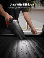 AstroAI V2 Mini Portable Cordless Handheld Car Vacuum Cleaner, 6000mAh & 12V DC, LED Light, Brush, Extended Nozzle, Hose, Portable Handheld Vacuum for Car, Home, Office & Pet Cleaning, Red