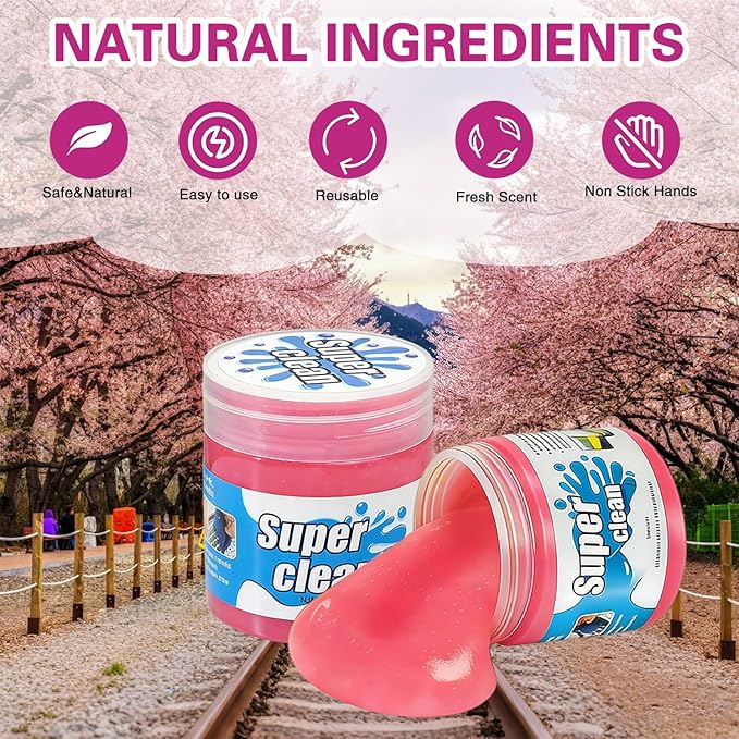 Car Cleaning Gel Car Cleaning Putty Car Putty Car Interior Cleaner Car Slime Car Detailing Kit Car Accessories Gifts for Men Women - （Yellow，Pink）