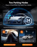 WOLFBOX i07 3 Channel Dash Cam Built-in WiFi GPS, 4K Dash Camera Front and Inside, 1440P+1080P+1080P Triple Car Camera with 3" LCD Screen, 32GB Card Included, IR Night Vision, 24H Parking Mode
