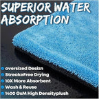 1000GSM Ultra-Thick Microfiber Car Drying Towel - Oversized 60x90cm, Soft & Absorbent Cleaning Cloth for Car & Motorcycle Detailing(60x90cm)