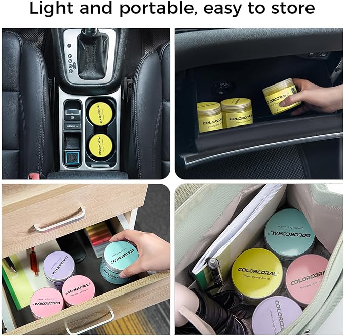 ColorCoral Cleaning Gel Universal Dust Cleaner for PC Keyboard Car Detailing Office Electronics Laptop Dusting Kit Computer Dust Remover, Computer Gaming Car Accessories, Gift for Men Women 160g