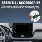 Car Phone Holder for Toyota RAV4 2019-2025 Accessories 15W Fast Wireless Charger Apply to 7/8 Inch Touch Screen Fixed Clip Magnetic Cell Phone Mount Hands-Free 360°Rotation