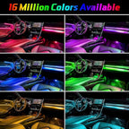 Car Led Strip Lights, 5 in 1 Interior Car Light, Ambient Led Lighting Kit with RGB 16 Million Colors&236 inches Fiber Optic, Neon Light Accessories for Car, Bluetooth APP and Remote Control