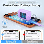 Phone 17 16 15 Charger Fast Charging,30W USB C Phone 17 16 15 Pro Max Charger Block &10FT Long Type C Cable Cord for i.Phone 17/17 Air/17 Pro/17 Pro Max/16/16 Plus/16 Pro Max/15/15 Pro Max,Purple