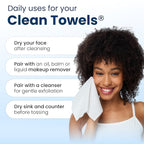 Clean Skin Club Clean Towels XL®, Travel Pack 100% USDA Biobased Disposable Face Towel, Eczema Association Accepted,Dry Wipes, TSA-Approved Travel Essential, 3 Packs, 30 ct Total