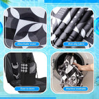 Hahafelt 2 Pack Car Seat Towel Covers with Storage Bag, 63 x 32 Inch Universal Non Slip Waterproof Sweat Protector for Car Truck, Gym Swimming Running, Machine Washable (Black White Abstract)