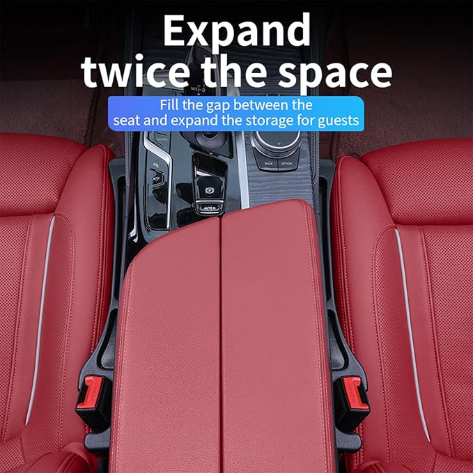 2PCS Car Seat Gap Filler Organizer - No-Drop Car Seat Gap Plug with Storage Slot - Soft Foam Multifunctional Seat Guard for Cars & SUVs | Truck | Universal Fit, Black