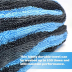 Extra Large Car Drying Towel, 48”x24” Dual Sided Microfiber Car Cleaning Towel with Twisting Yarn Technique, 1200GSM Super Absorbent, Holds Up to 8 lbs, Scratch-Free, Machine Washable (Darkgray-Blue)