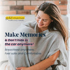100% Cotton - Breathable Nursing Cover Up for Breastfeeding - Privacy Nursing Covers - Breastfeeding Must Haves - Ponchy by Gold Mamas - Versatile Nursing Shawl for Baby Feeding (Gray)