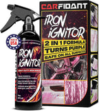 Carfidant Iron Ignitor - Iron Remover & Wheel Cleaner - Color-Changing Purple Decon Spray for Brake Dust, Rust, Fallout - Safe on Paint, Rims & Metal - Car Detailing - pH Neutral - 16oz
