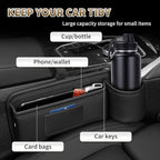Kwak's Car Seat Gap Filler Organizer (2PC) – Fits 0.2"-1.2" Gap Premium Leather Car Console Organizer for Phone/Keys – Universal Front Seat Organizer for Car SUV Truck (Red)