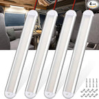 CT CAPETRONIX 12v Led Light Bar Strip, 120LEDs 1300LM 7W DC 12 Volt Led Strip Lights Fixtures with Switch, Enclosed Trailer Lights for RV Interior, Van, Truck Lorry, Camper, Boat, Caravan (4Pcs)