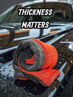 24”x36” Car Drying Towel – Dual-Color Black & Crimson Red | 1300 GSM Twist Loop Microfiber | Ultra Absorbent, Lint-Free, Scratch-Free | Fast Drying for Cars, Trucks & SUVs