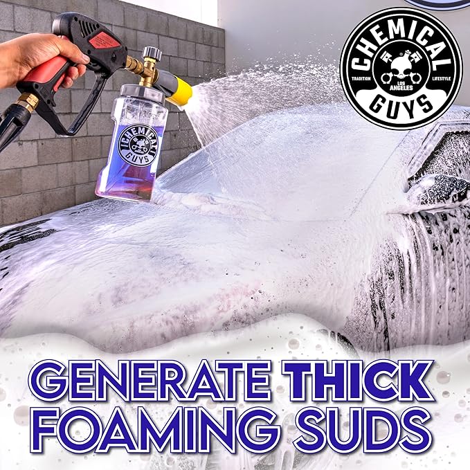 Chemical Guys CWS20764BK Car Wash Detailing Bucket, Mitt & Accessories Bundle (6 Items) Featuring Extreme Bodywash & Wax Foaming Car Wash Soap, 64 oz (.5 Gal) - Works on Cars, Trucks, SUVs, RVs & More