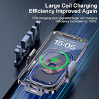 Wireless Car Charger, 3-in-1 Car Phone Holder Car Charger Phones Mount Windshield Dashboard Air Vent Fast Charging Cell Phone Holder with LED Light for iPhone Air Pro Max,Samsung S24/S23