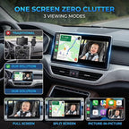 Cabin Care 1080P Baby Car Camera with Wireless CarPlay Adapter for iPhone Only, Real-Time Rear Seat Monitor, 150° Wide-Angle, IR Night Vision, Works with Factory Wired CarPlay (Dog)