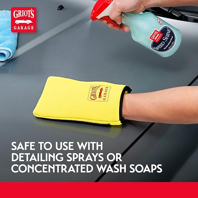 Griot's Garage Fine Surface Prep Mitt for Car Detailing, Clay Bar Alternative, Auto Cleaning Tool for Paint, Glass, Chrome, and Plastic, 10678