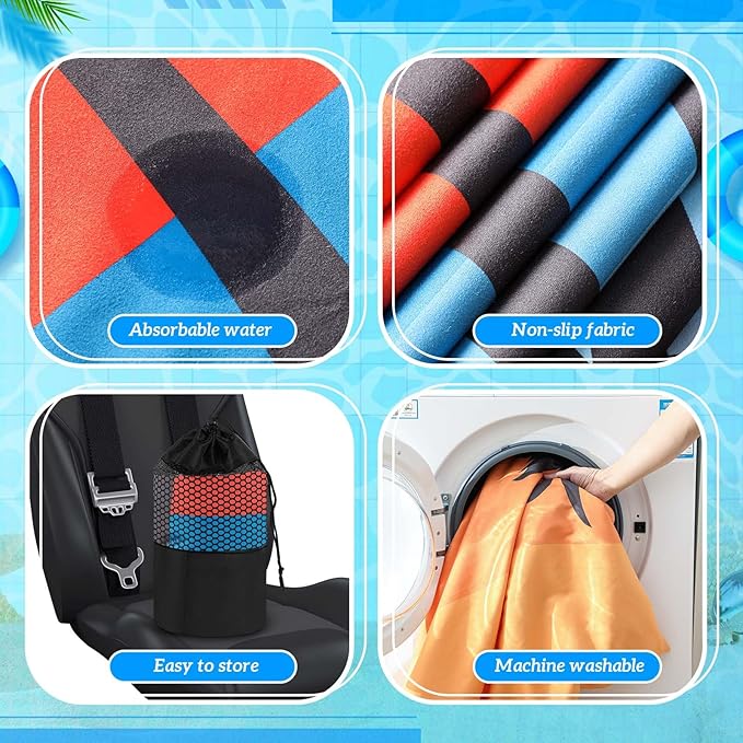 Hahafelt 2 Pack Car Seat Towel Covers with Storage Bag, 63 x 32 Inch Universal Non Slip Waterproof Sweat Protector for Car Truck, Gym Swimming Running, Machine Washable (Beach Palm Trees)
