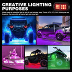 Nilight RGB LED Rock Lights Kit 12 PCS 18LED Wide Angle Wheel Well Light with Remote & Bluetooth App Dual Control Multi Modes Underglow Multicolor Neon Pod for ATV UTV SUV Offroad Truck RZR Boat