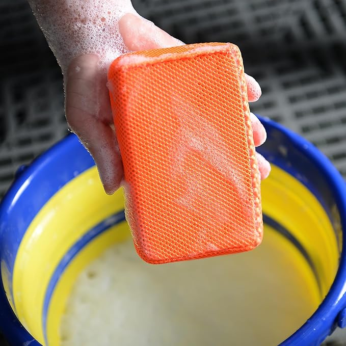2-Pack Clay Bar Auto Detailing Kit – Dual-Sided Clay Scrubber/Clay Sponge & Towel System, Grime Remover, Deep Dirt Cleaning, Reusable, Enhances Gloss & Shine on Car Paint