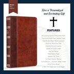 Personalized KJV Holy Bible Faux Leather King James Version Premium Holy Bible | Giant Print | Words of Christ in Red | Custom Engraved with Name | Gift for Christian & Religious Celebrations | Brown