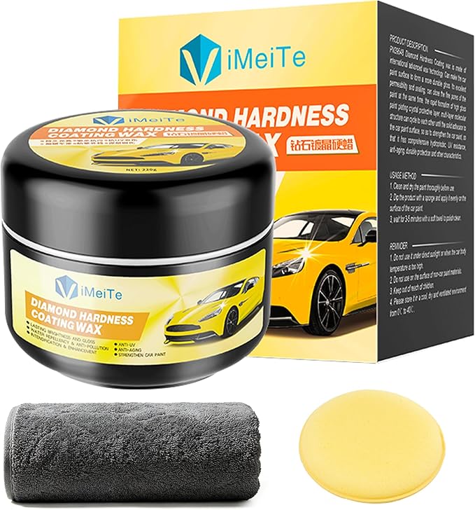 Car Wax Ceranmic Coating,Ceramic Graphene Paste Wax for Car Detailing, High Gloss Shine, Extreme Water Beading, Long-Lasting Protection, for Paint Wheels and More, 7.7 oz (Pack of 1) ﻿