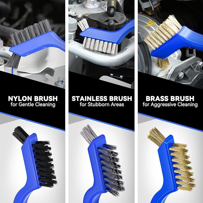 Auto Dynasty Car Detailing Kit, 19PCS Car Detailing Brush Set for Interior Exterior Wheels, Professional Car Care Cleaning Wash Kit with Duster for Air Vent, Car Accessories (Blue)