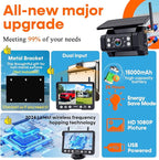Wireless Backup Camera Magnetic for Truck: 1 Minute Easy Install HD 1080P Rear View Camera Solar - Portable Rechargeable 5 Inch Monitor System for Car Truck SUV RV Trailer Camper Y02