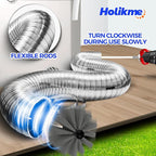Holikme 30 Feet Dryer Vent Cleaner Kit,Flexible Lint Brush with Drill Attachment, Extends Up to 30 Feet for Easy Cleaning, Synthetic Brush Head, Use with or Without a Power Drill, Grey